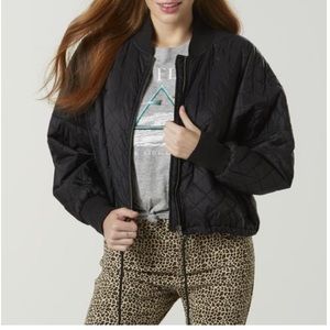 Joe Boxer Black Quilted Bomber Jacket